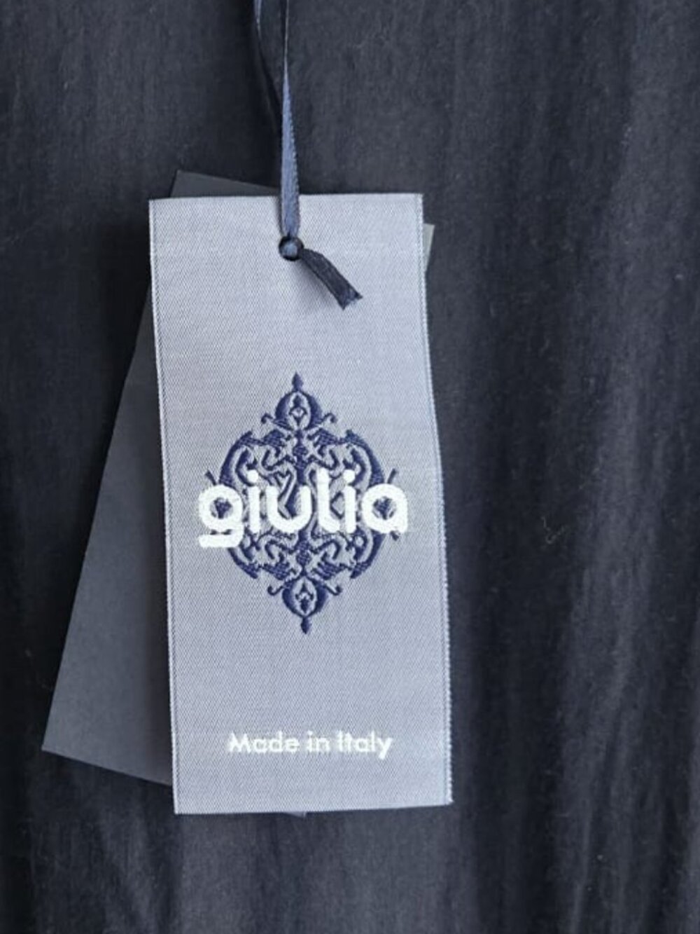 NWT Dark Navy Italian Silk Blend Lace Sequin Dress Size L - Picture 11 of 12